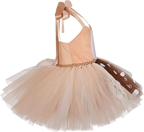 Miniatura 4 de ZIYIXIN Disfraz de tutú de princesa con ciervos y ciervos de Navidad para niños y niñas, con diadema de cuernos