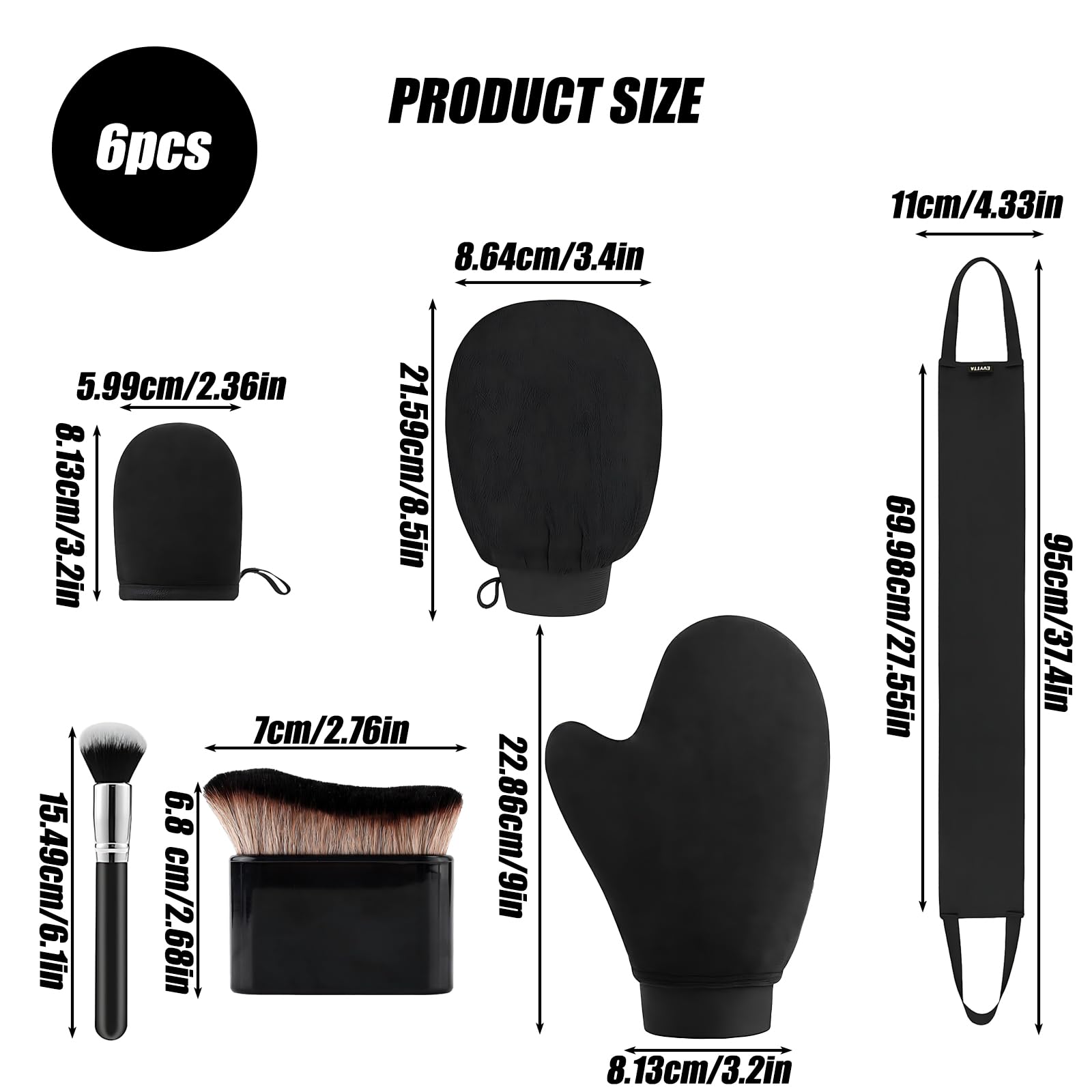 Tanning Mitt and Brush, 6 PCS Self Tanning Mit and Fake Tan Brush Set including 5 Tanning Mitt & 1 Tanning Brush - Image 2