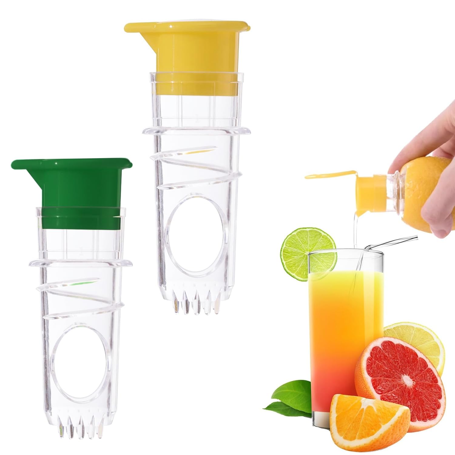 Lime Juicer, Lemon Squeezer with Screw-Top Lid & Built-In Filter, Portable Compact Juice Extractor Citrus Hand Press for Lemon Orange Cocktails Drinks