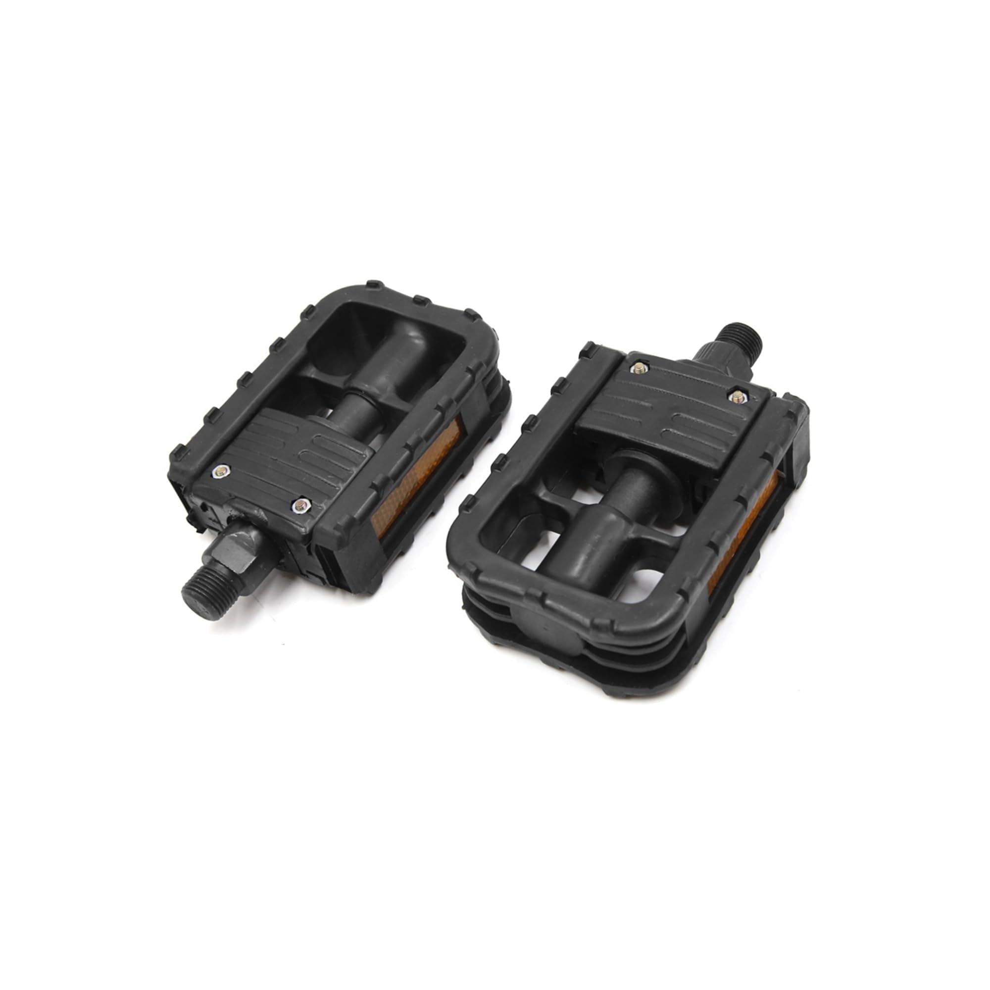 A ABSOPRO Black Plastic MTB Bike Non-slip Folding Platform Pedals Pair Item Replacement