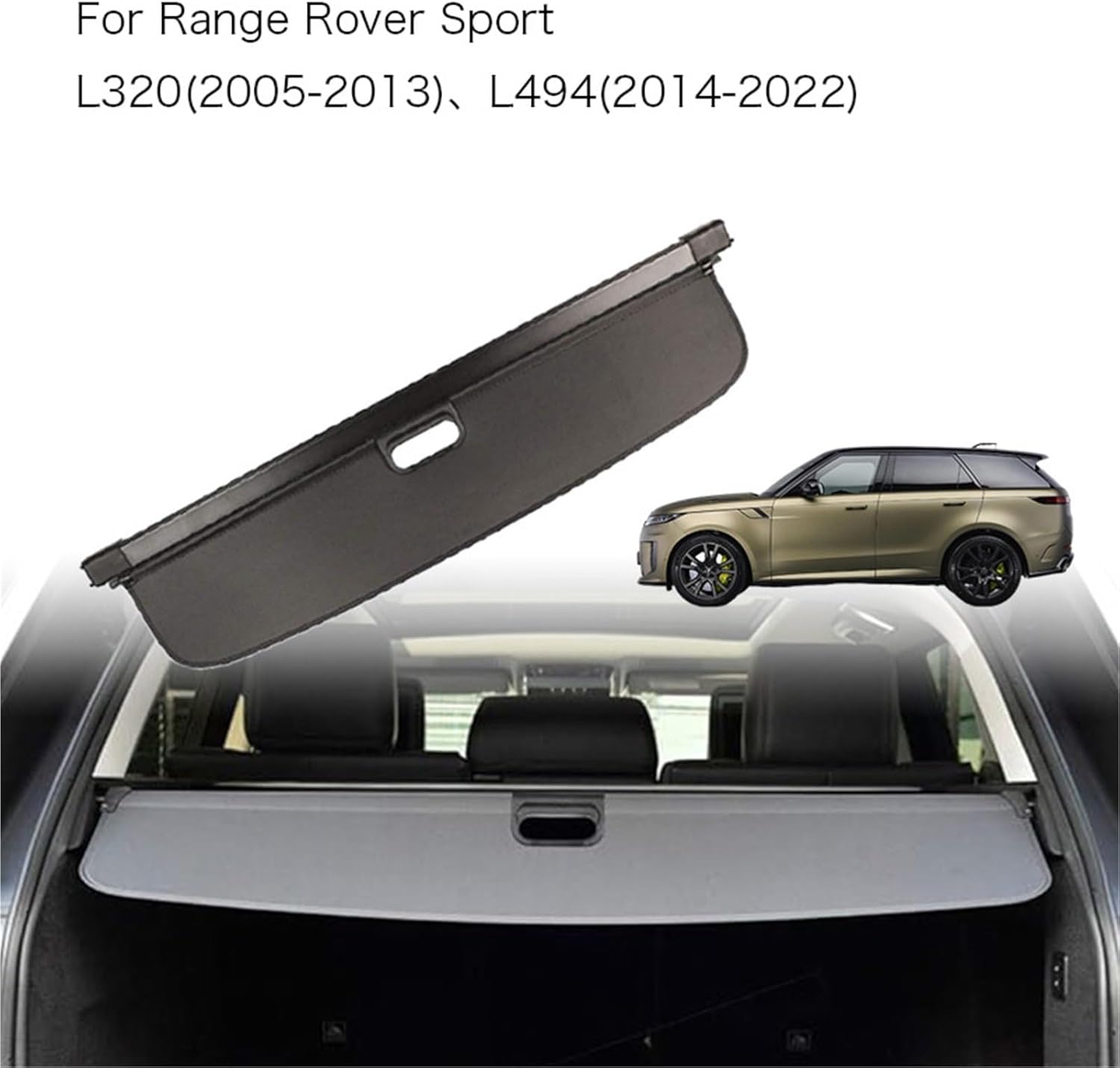 for Range Rover Sport L494 2014-2022 / L320 2005-2013 Auto Trunk Curtain Organizer Cover Cargo Rear Rack Shield Shade(Canvas 2014-2022)