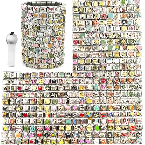 YOYONY 3D Italian charm Links Collection 120 PCS RANDOM DIY Italian Charm Bracelets DIY Jewelry For Friends Daughter Mother Soulmate Home Made Gifts Fully Assembled & Ready to Wear.