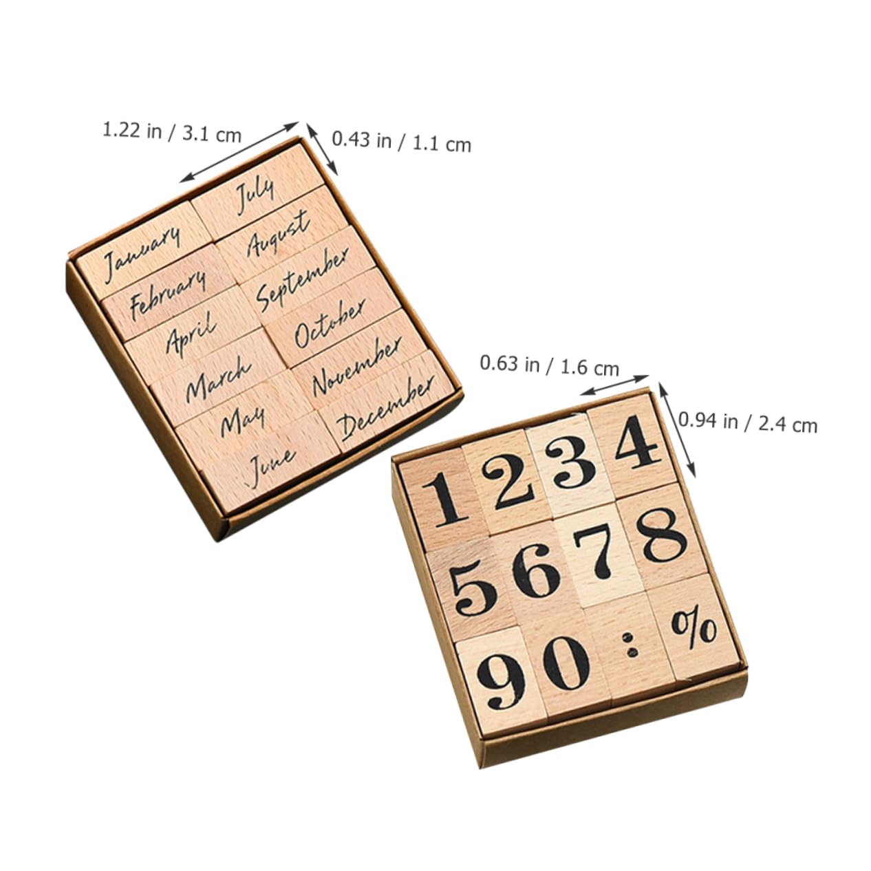 Veemoon 5 Set Sigillo Di Legno Timbro Fai -da -te Francobolli Del Giornale Mesi Fribri Per Il Journaling Timbro Per L'ufficio Timbri in Legno Bollo Mensile Pezzi * 5