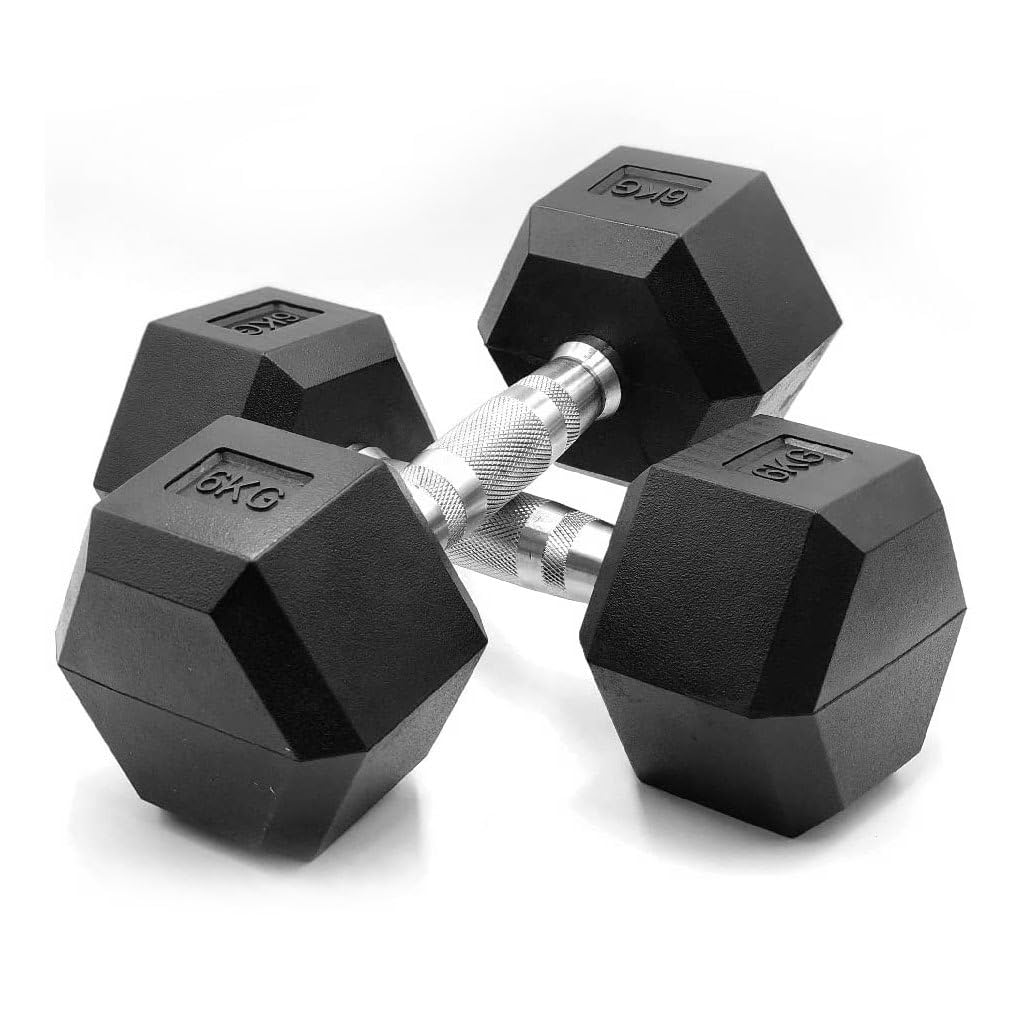 Mancuernas Hexagonales por Pares de 1kg hasta 50kg - Pesas y Mancuernas Antideslizantes - Mancuernas para Entrenamiento en Casa y Gimnasio. Set de 2 unidades del mismo peso