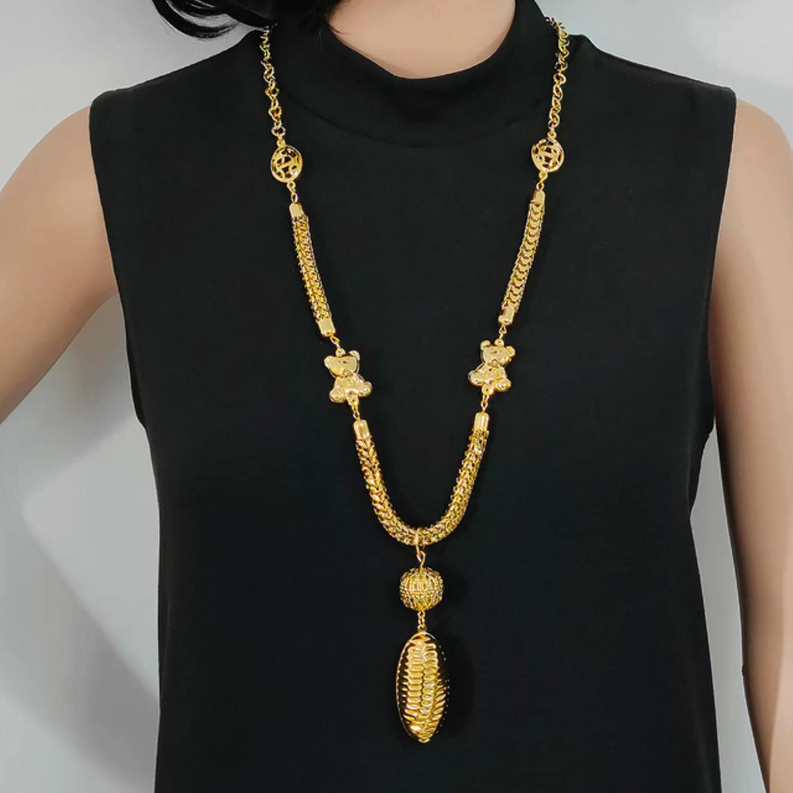 Collar de Moneda de Estrella Redonda de Oro de Moda para Mujer, Collares con Colgantes Largos, Vintage geométrico (N32)