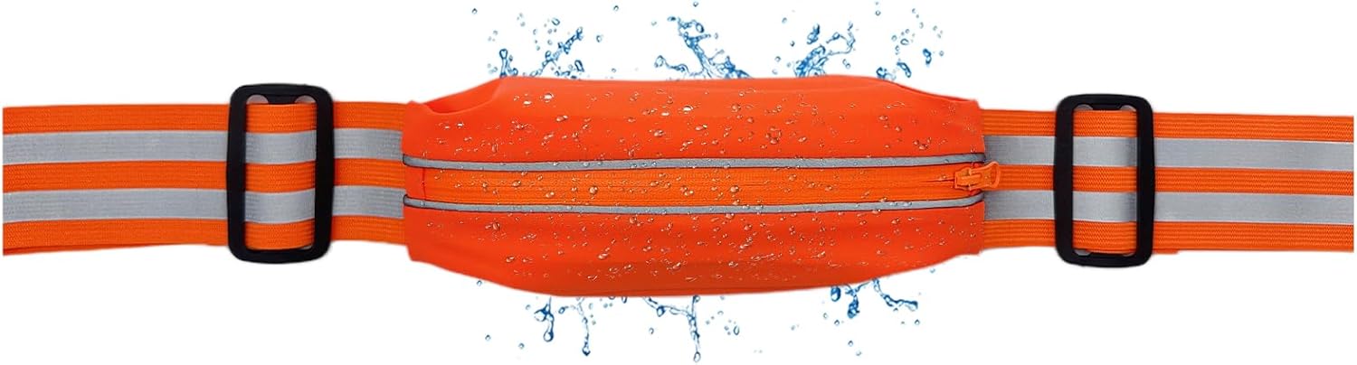 Reflective Running Belt for Men and Women, Waterproof Waist Pack Bag for Hiking Cycling Workout, Secure Storage for Phone, Keys & Essentials