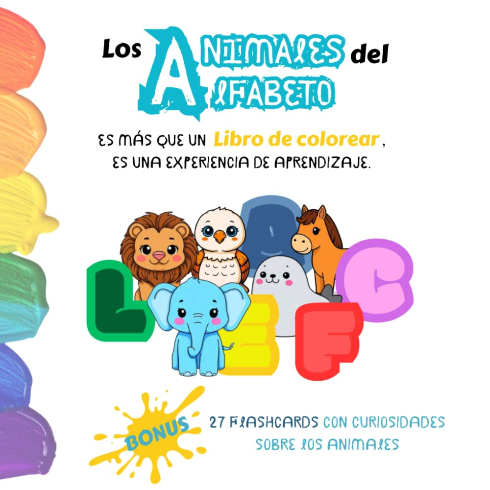 Los animales del alfabeto: libro de colorear de 2 a 5 años. Aprende las letras y diviértete coloreando animales estilo kawaii.