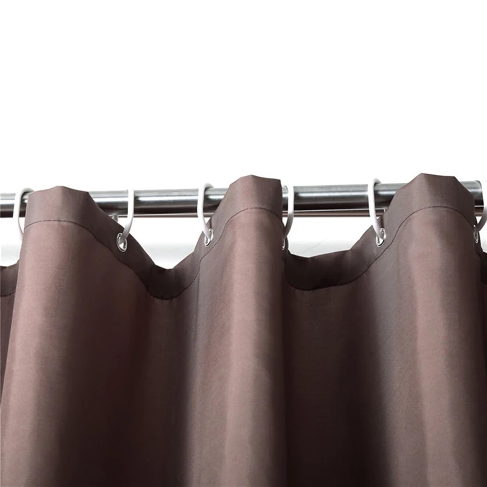 Tenda Vasca Da Bagno Tende da doccia Tenda bagno in tessuto poliestere marrone impermeabile in tinta unita for con ganci Decorazione domestica(180x200cm WxH)