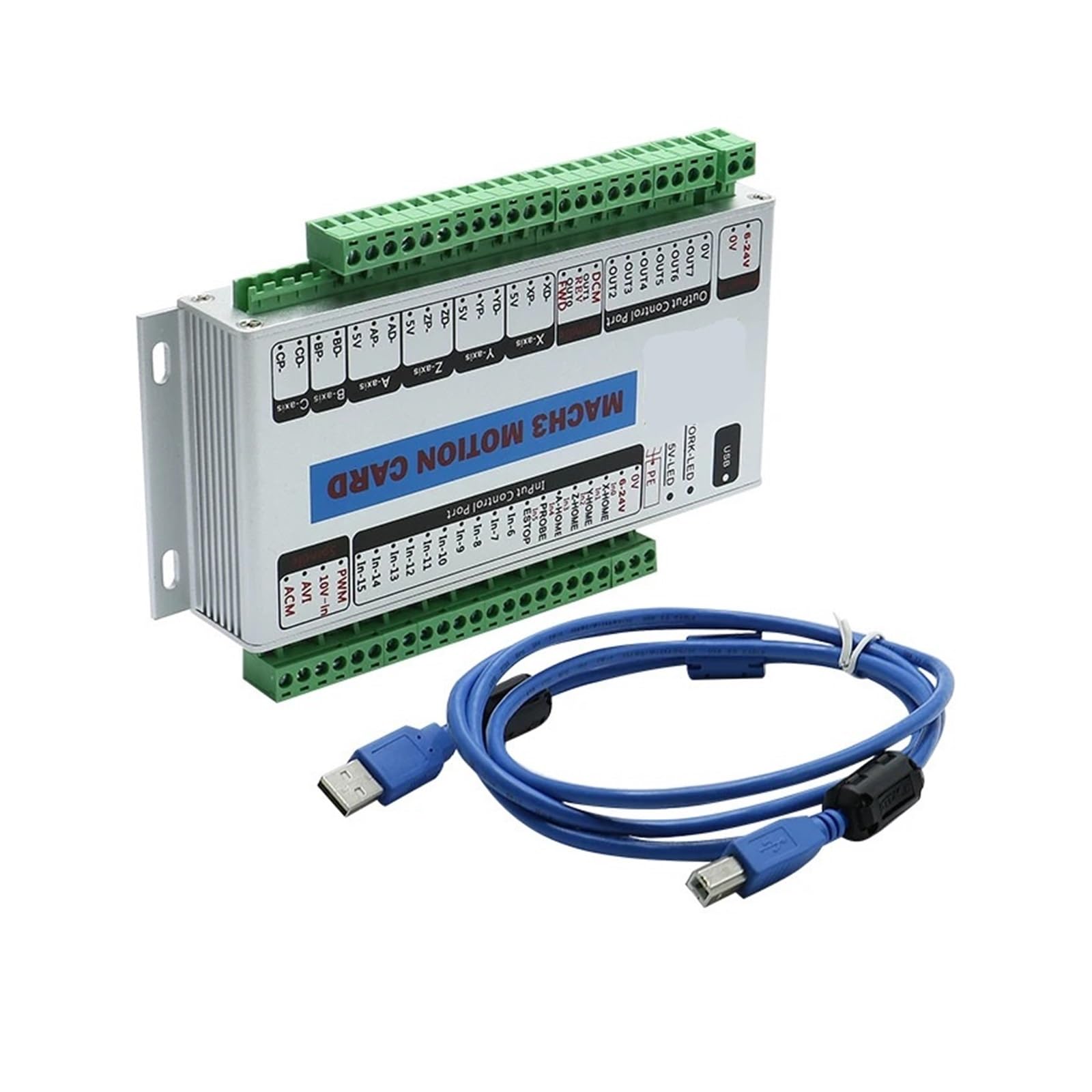 XHC MKX-ET Ethernet USB 3 Breakout Board 4 6 assi Scheda di controllo del movimento Supporto 2 MHz for servomotore passo-passo for incisore CNC,Industriale e fai da te(MK3-V 3 Axis USB)