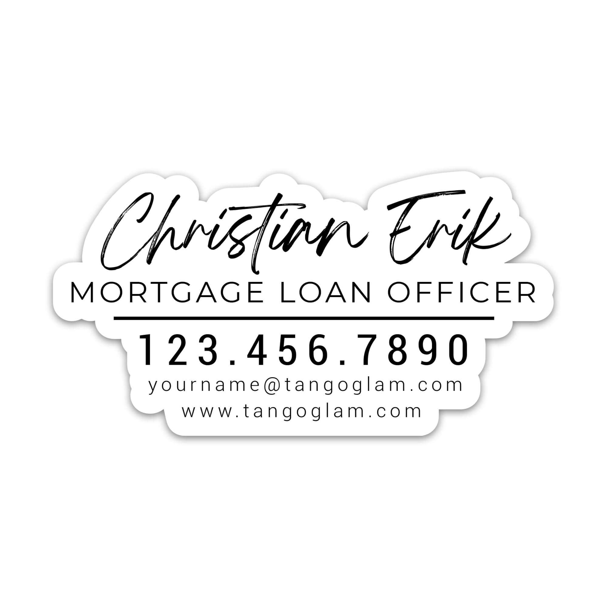 TANGOGLAM Personalized Mortgage Loan Officer Sticker, Vinyl Waterproof Custom Name Business Real Estate Stickers for Laptop Water Bottle Tumbler Hydro