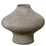 Dimensions : 36 x 36 x 33 cm DRW Vase de Table de Forme Ronde en céramique Organique Marron Sable 33 x 36 x 36 cm