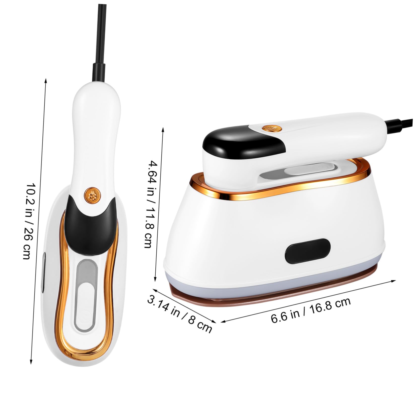 Cabilock Máquina de planchar de mano plegable de ropa Vapor portátil abs White