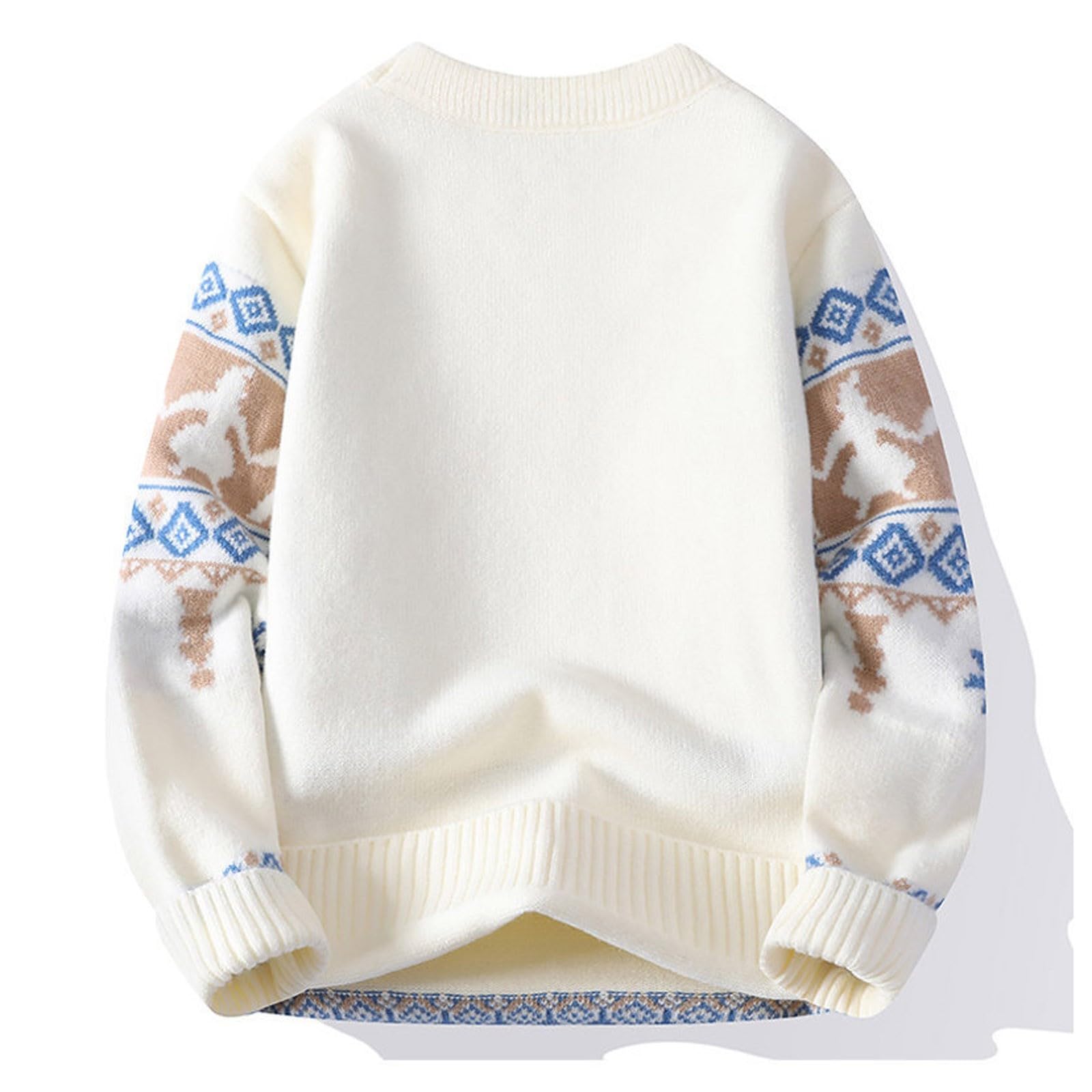 Genérico Jerseys Navideños Hombre, Jerseys Hombre Lana Cuello Redondo Sudadera Manga Larga Xmas Divertido Estampado 3D De Navidad Feo Jersey De Punto para Navidad