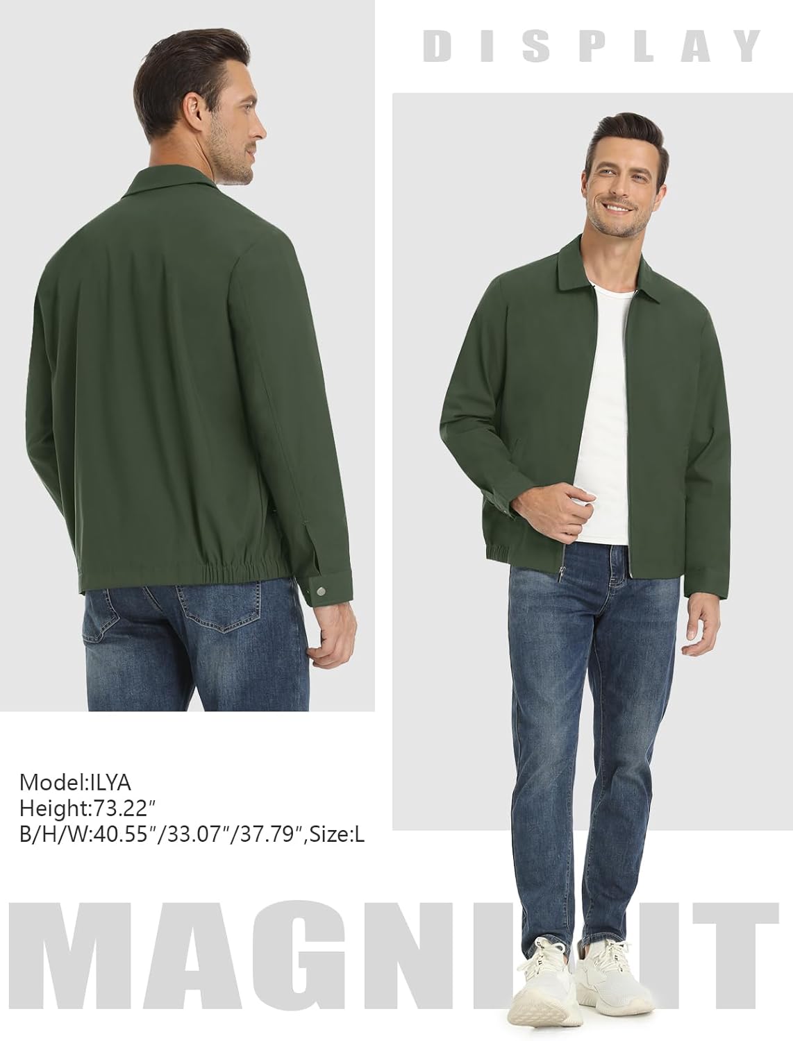 MAGNIVIT Men's Lightweight Jackets Light Windbreaker Full Zip Up Stylish Golf Coat Business Work Casual Dress - Image 6