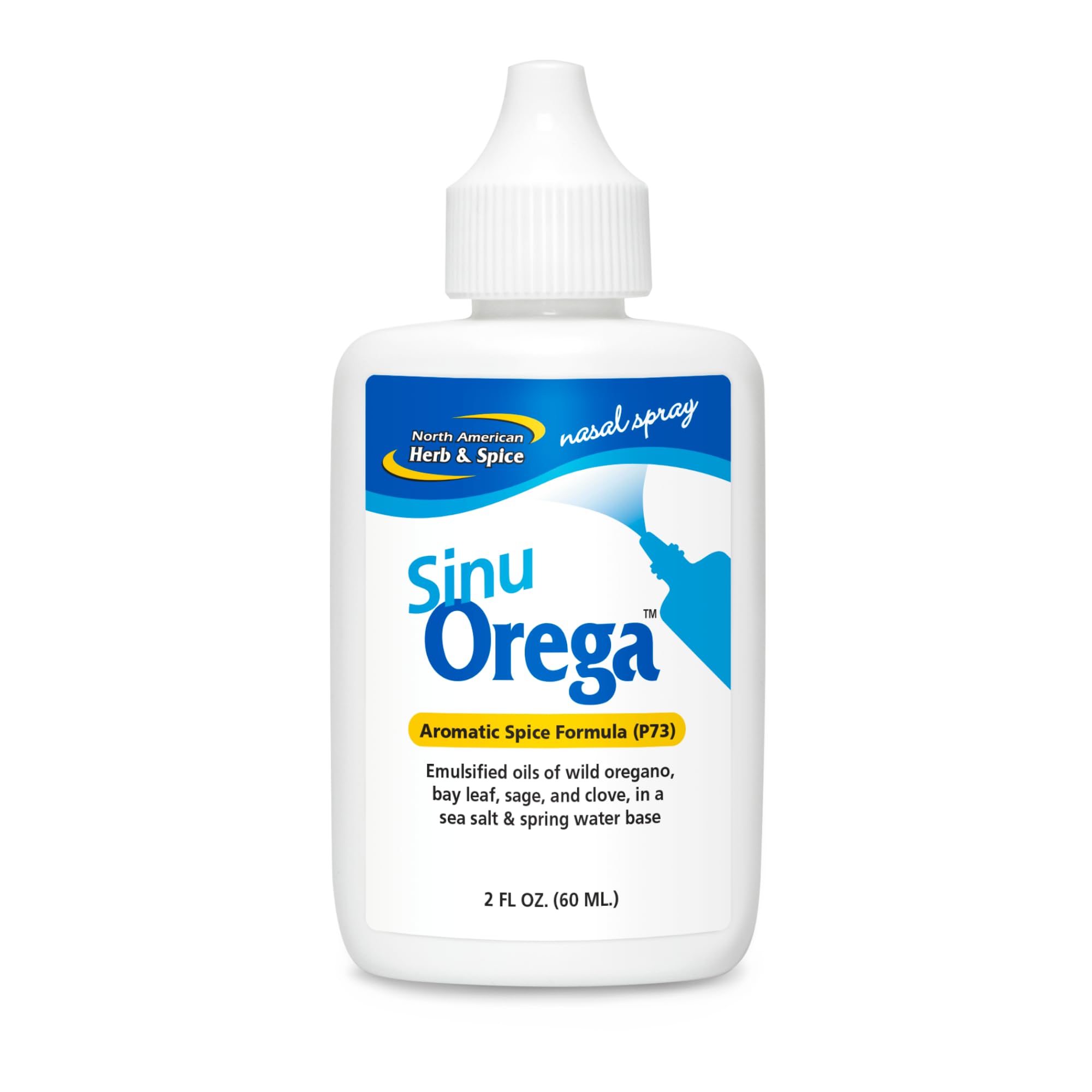 NORTH AMERICAN HERB & SPICE SinuOrega - 2 fl. oz. - All-Natural Nasal Spray - Oregano Oil & Sage to Support Healthy Sinus Response - Non-GMO, Alcohol Free, No Chemical or Synthetic Additives