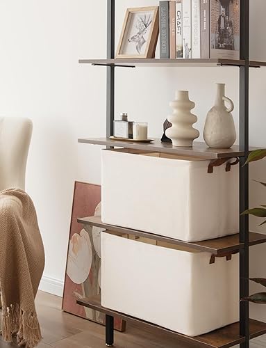 Miniatura 6 de StorageWorks Contenedores de almacenamiento de tela para estantes, canastas con montura de metal y asas para armario, extragrandes, color natural,