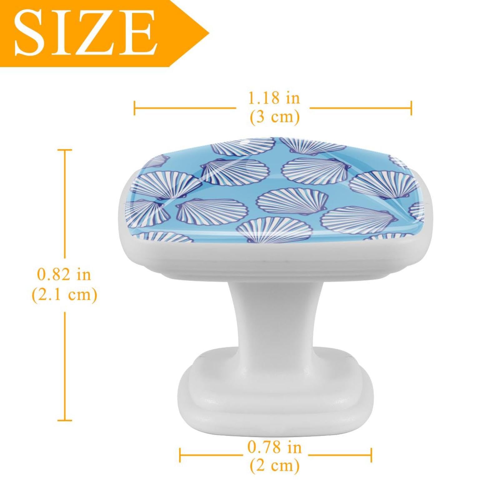 Cassetto quadrato moderno con viti (12 pz) teschio squame di pesce modello conchiglia