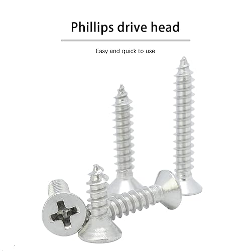 Miniatura 10 de Kit surtido de tornillos para madera #4#8#10, 175 piezas, tornillos autorroscantes Phillips de cabeza plana, chapado en zinc negro, acero al