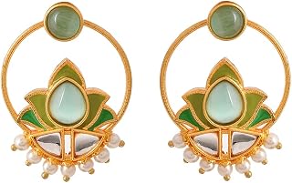 Voylla Forever More Lotus Inspired Hoop Earings For Women, Casual, Trendy, Gift for Women Price In India