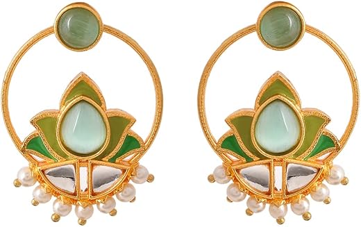 Voylla Forever More Lotus Inspired Hoop Earings For Women, Casual, Trendy, Gift for Women