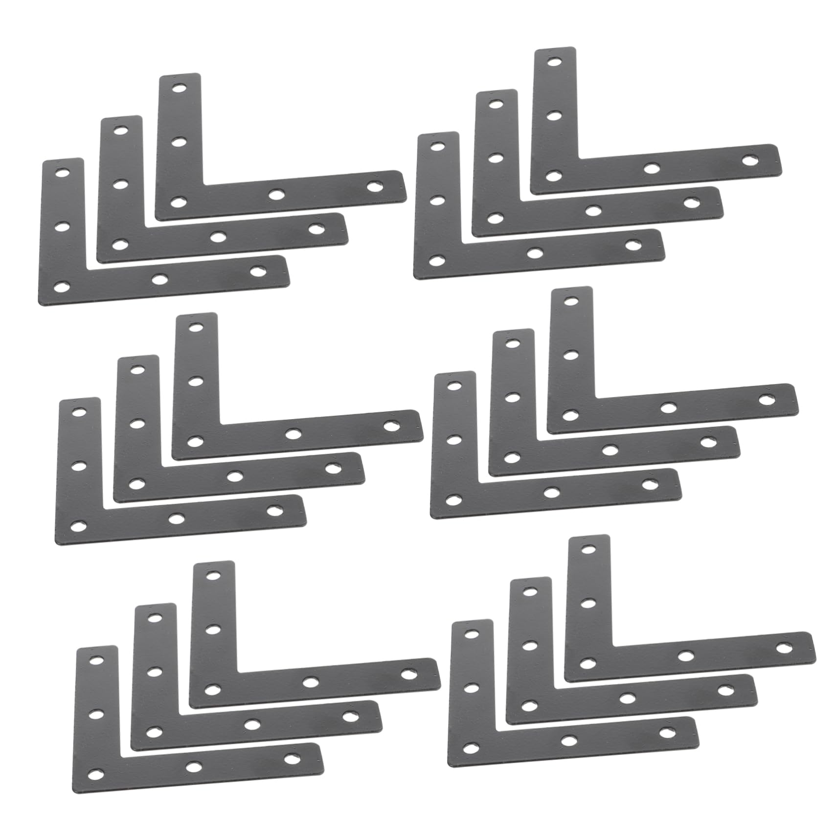 HAWILLOSCH 20 Pcs L-Shape Metal for Wood Right Angle Flat Mending Plates Strong Load-Bearing for Furniture