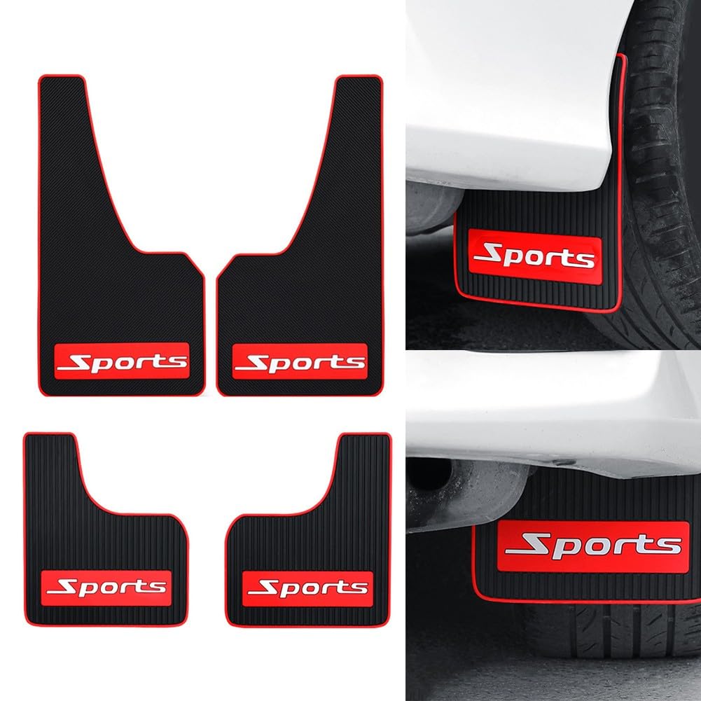 Lot de 4 bavettes garde-boue en caoutchouc pour garde-boue de voiture, 0,5 cm d'épaisseur, protections anti-éclaboussures anti-collision pour l'avant et l'arrière, ajustement universel pour