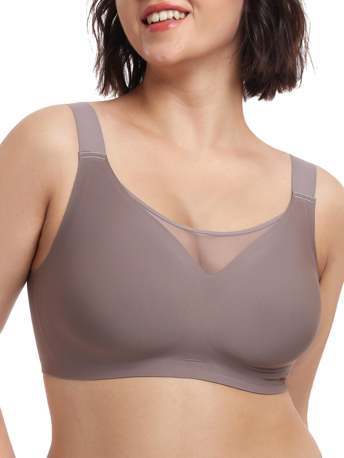 Ultimate Comfort Wireless Bra with Support and Lift C-F Cup,Silky Smooth Seamless Bras,No Underwire Bras for women 36DD