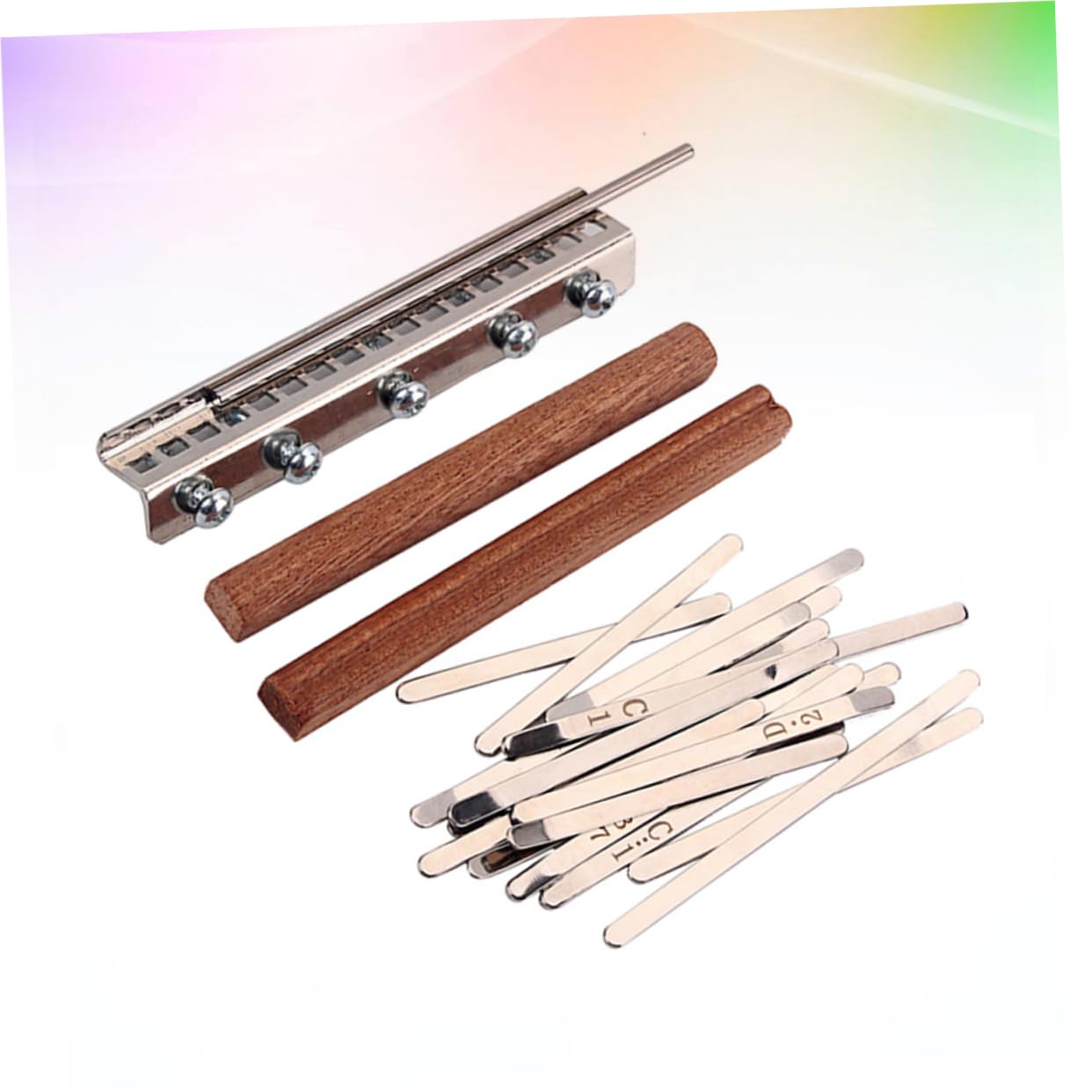 HEMOTON 17 Note Kalimba Thumb Piano Bridge Set Steel Keys for Mini Thumb Piano Accessories