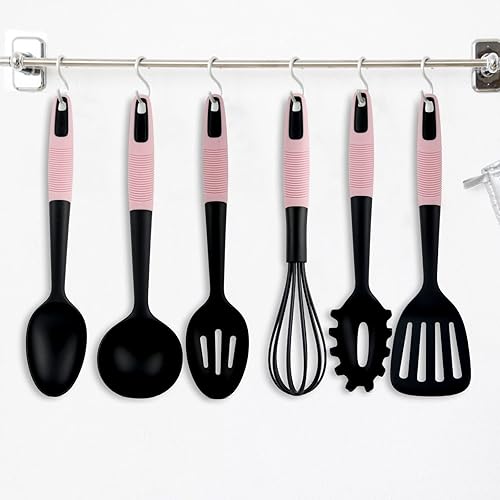 Miniatura 5 de Espátula de cuchara, silicona resistente al calor y nailon, cucharas sólidas para agitar, cuchara para untar, herramientas de mezcla para hornear,