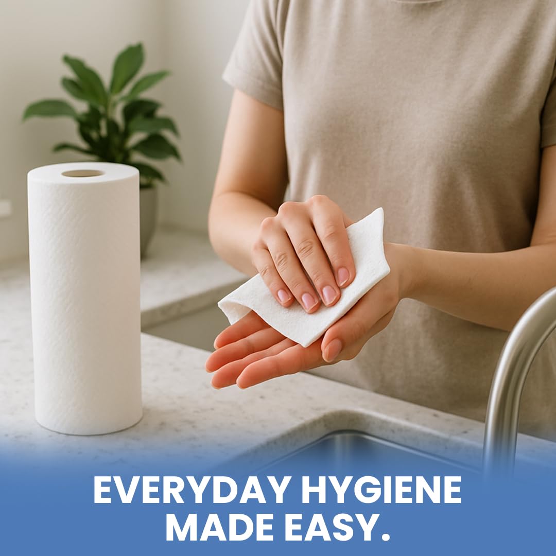 Claret 6 in 1 Kitchen Towels | 2-Ply | Each Roll 60 Pulls | 100% Virgin Pulp | Super Absorbent & Biodegradable | Strong & OBA-Free Tissue Rolls for Cleaning & Kitchen Use (Pack Of 1 (6 Rolls)) - Image 7 thumbnail