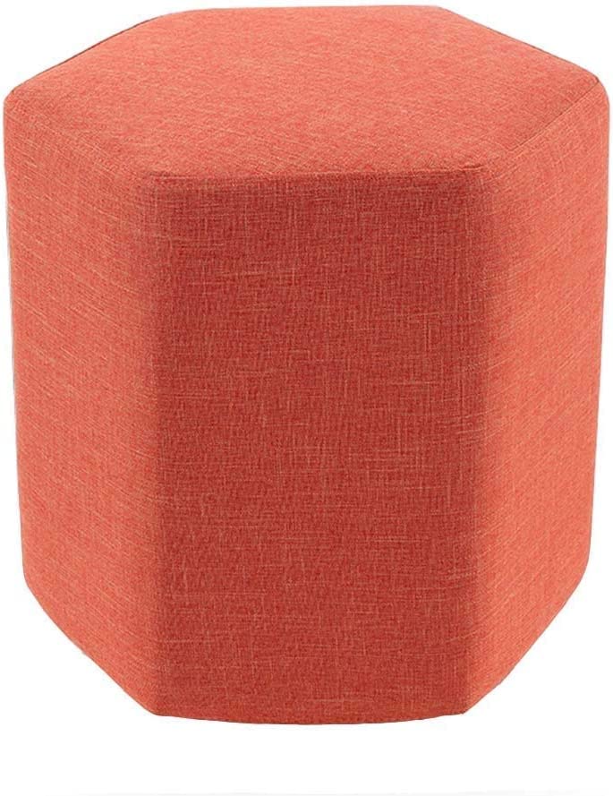 Sofa stool haut de gamme en coton lin gris foncé et structure hexagonale