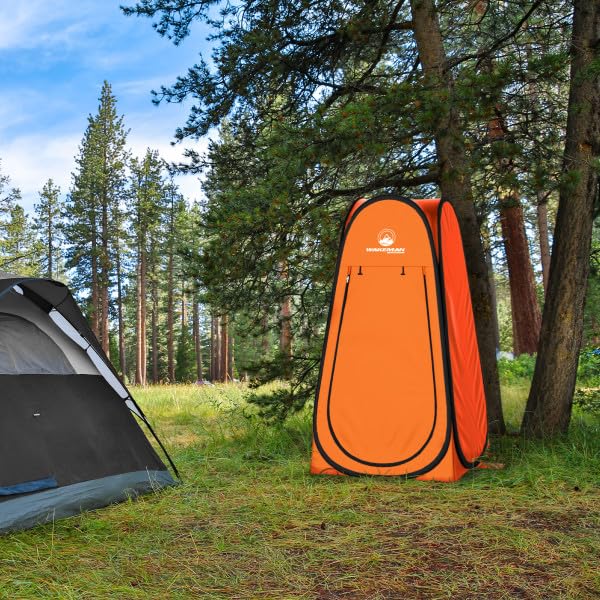Pop Up Pod - Tienda de ducha portátil, vestidor o cubículo para baño portátil con bolsa para camping, playa o eventos por Wakeman Outdoors (Naranja) miniatura 4
