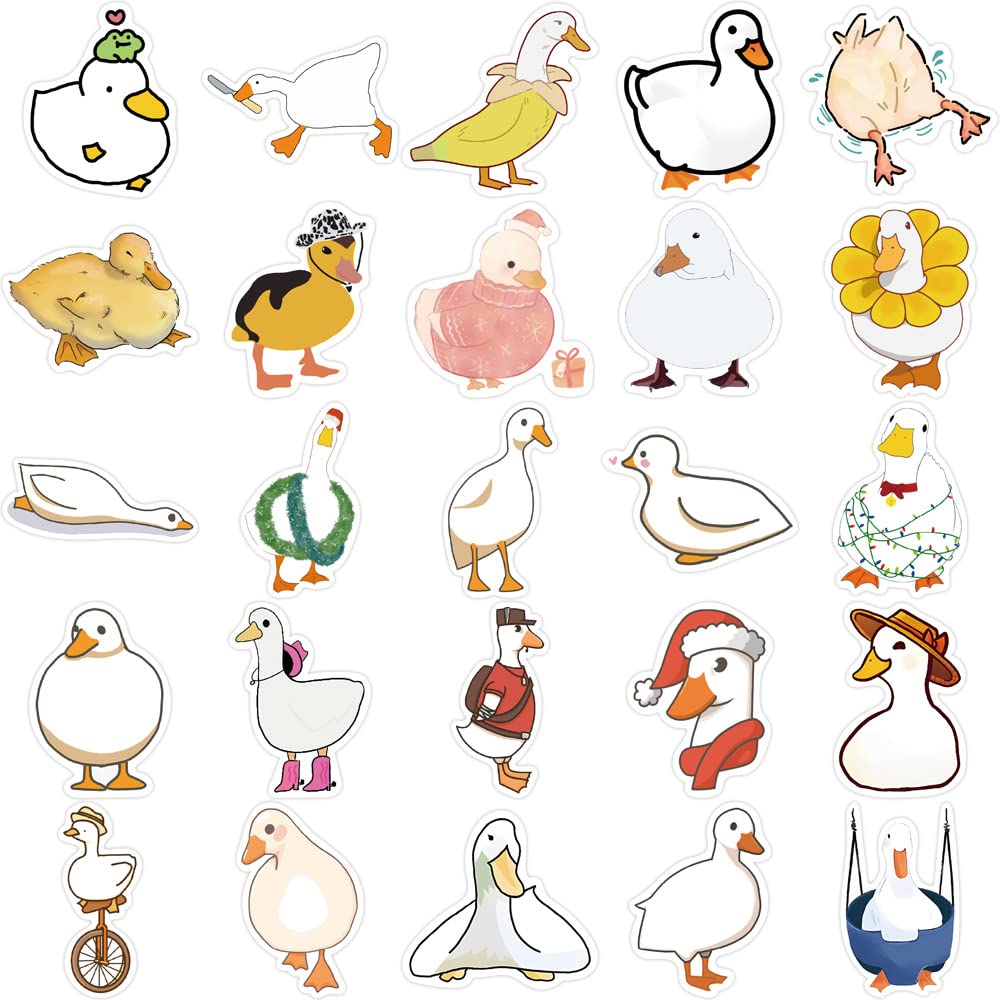 50PCS Funny Cartoon Duck Stickers for Kids Duck Kawaii Waterproof Stickers Pack Cool Deacls Graffiti Vinyl for Adults Water Bottle Skateboard Luggage Laptop Computer Phone - Image 3