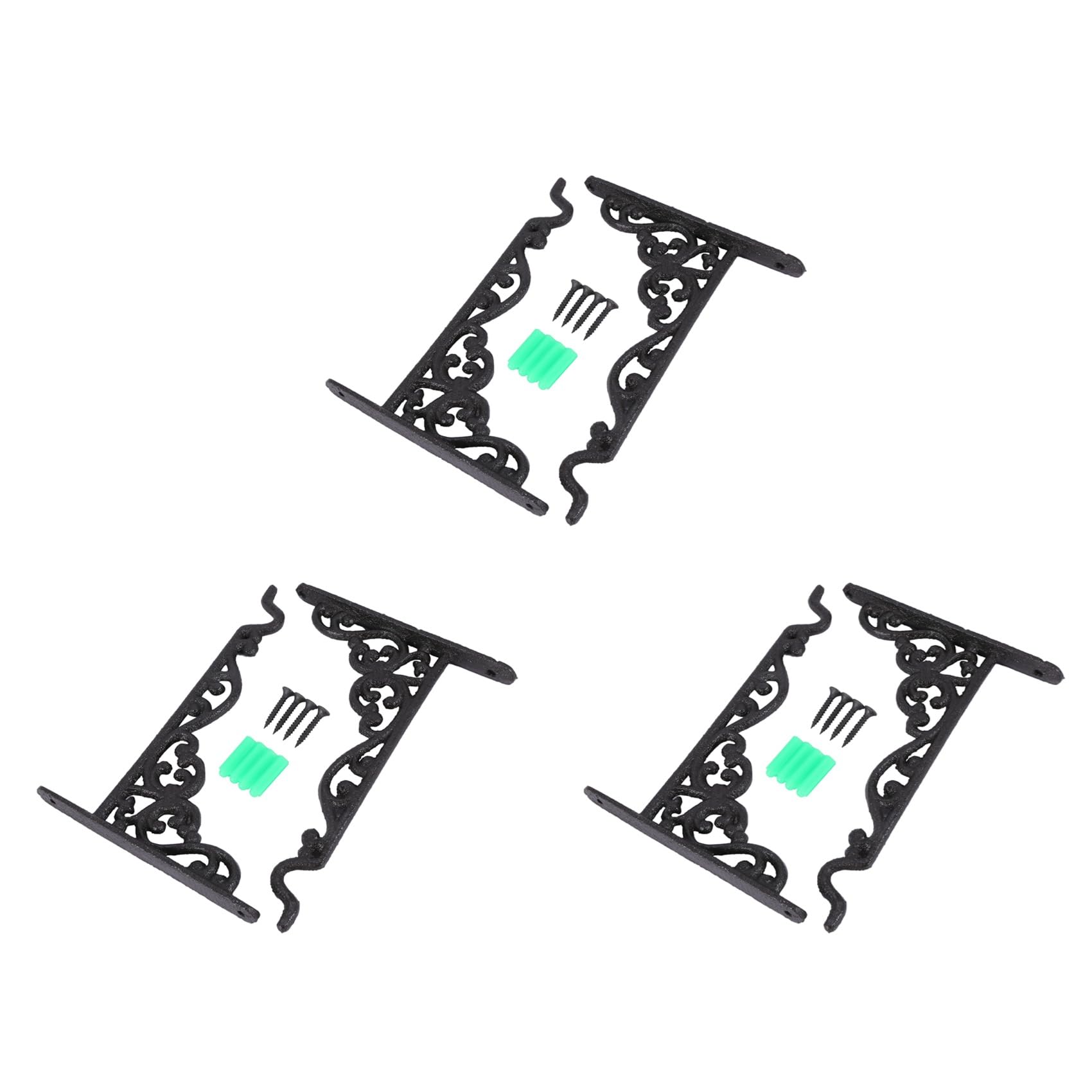 Hndhbfgrt 6 Pack Cast Iron Plant Hanger Hanging Basket Wall Hook with Screws, Vintage Metal Wall Stands