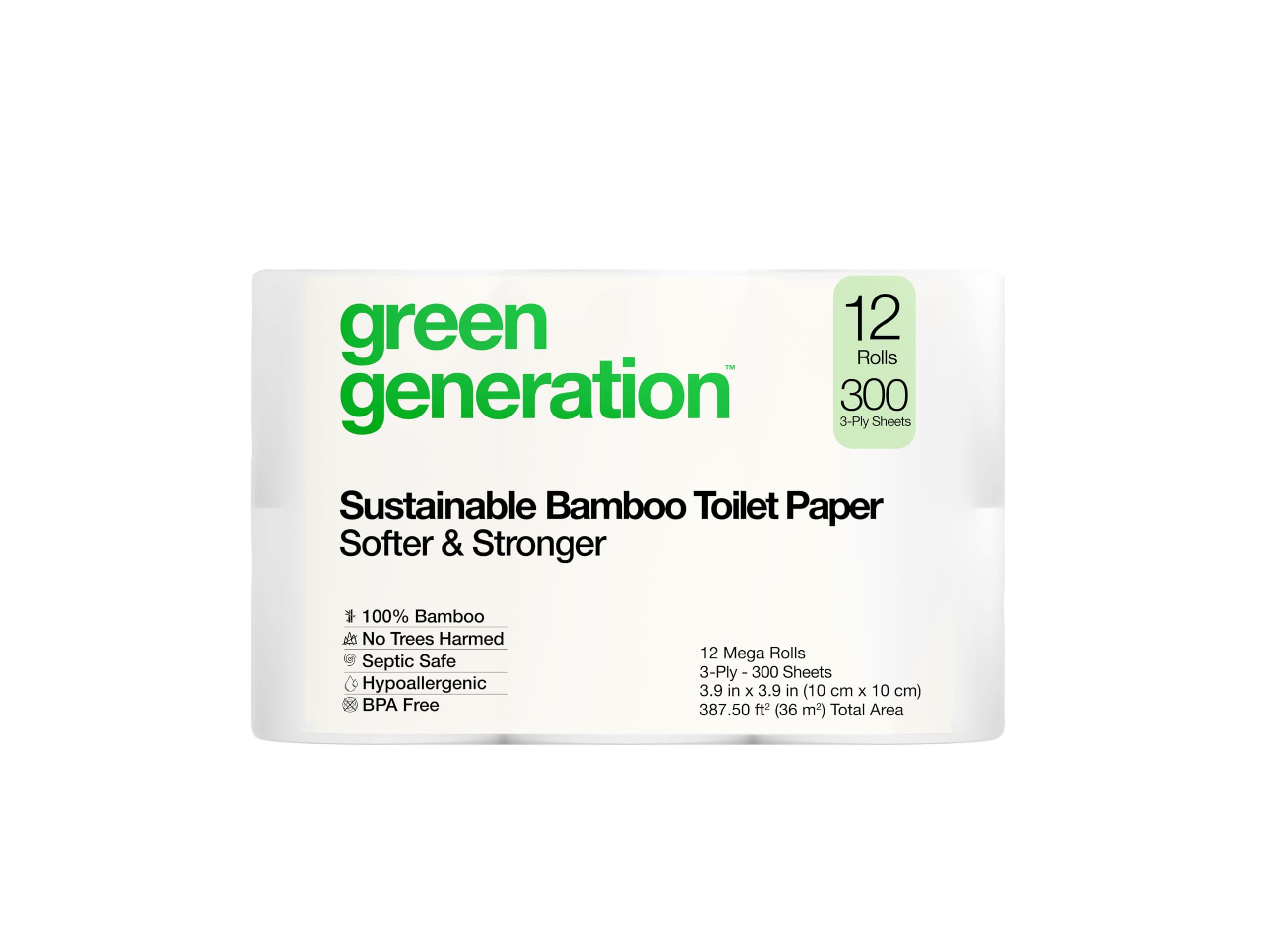 Amazon.com: Green Generation Bamboo Toilet Paper -12 Roll, 3-Ply