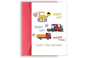 Cartoon-Themed 3rd Birthday Greeting Card for Boys