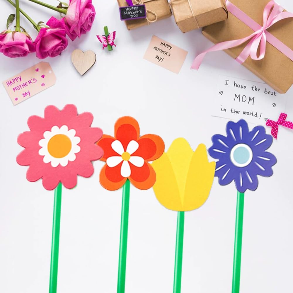 Mothers Day Crafts for Kids, Flower Bouquet Craft Kit DIY Flower Paper Crafts for Children,Card Making Kits for Mother's Day Birthday Gift School Classroom Home 6PCS — view 6