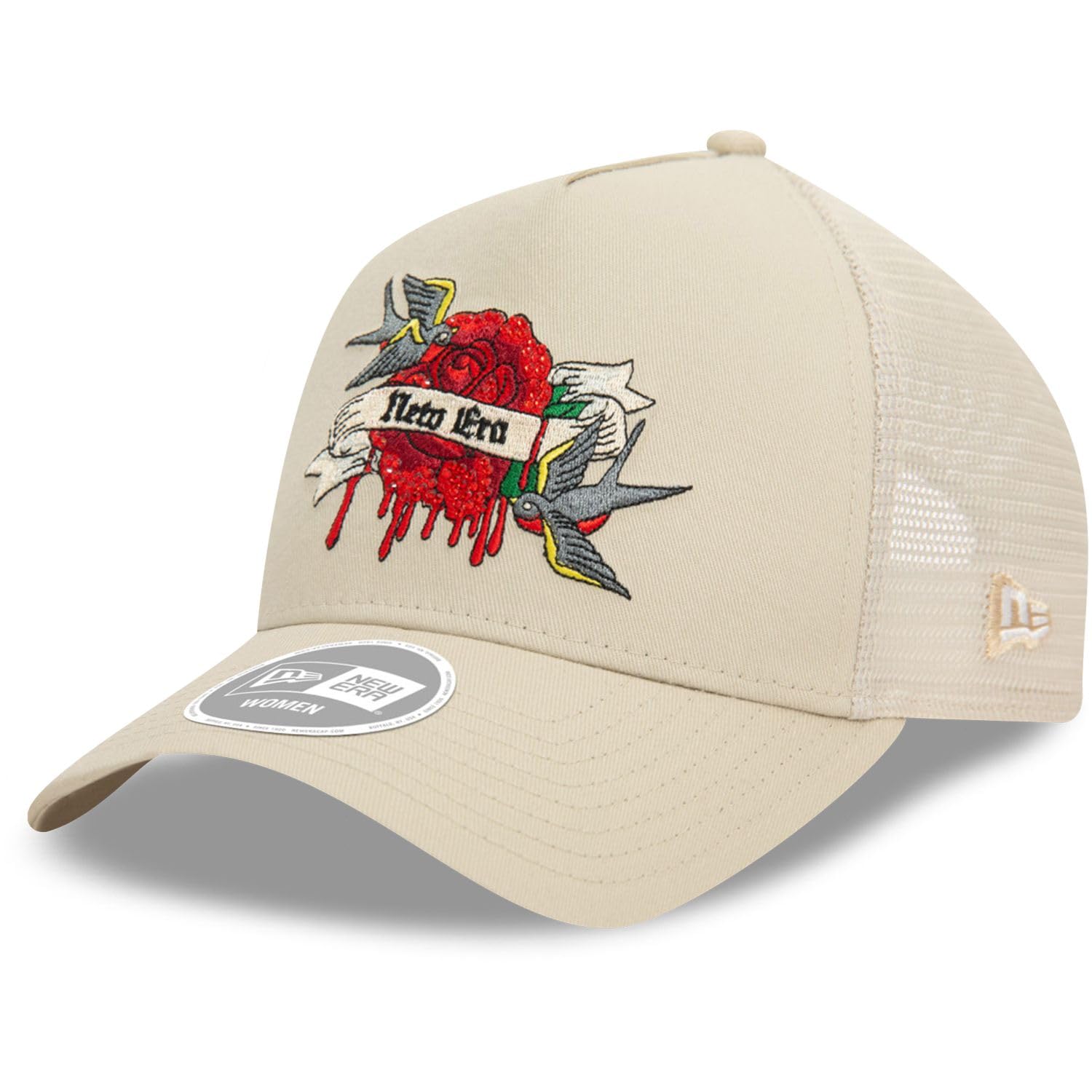 New Era Womens Trucker Cap - Rhinestone Beige
