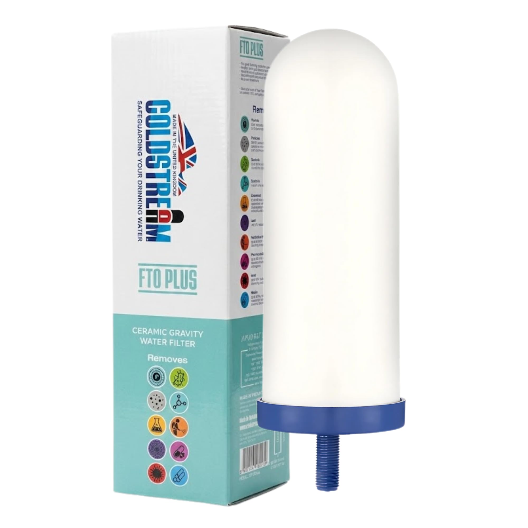Coldstream Cartucho de filtro de agua FTO Plus, fiable para una fácil instalación como repuesto Berkey, filtro de gravedad de cerámica para sistemas de acero inoxidable