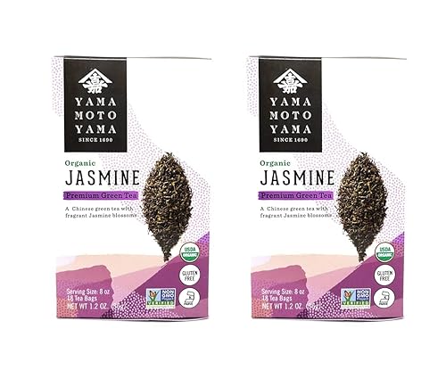 Yamamotoyama Té verde orgánico de jazmín premium (paquete de 2, total de 16 onzas)