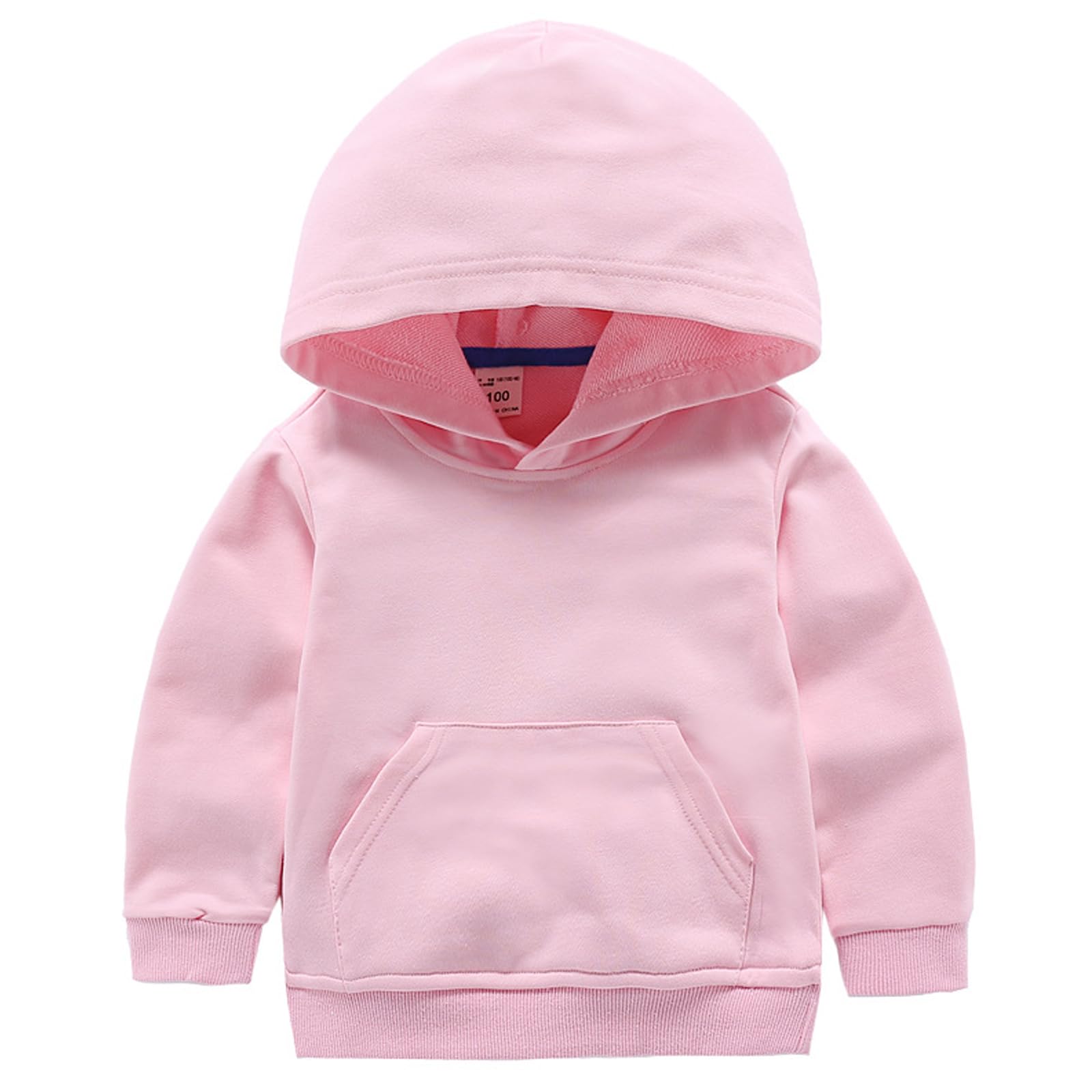 Pull pour enfants garçons et filles en coton décontracté avec poche - Sweat à capuche à manches longues - Pour enfants de 1 à 7 ans