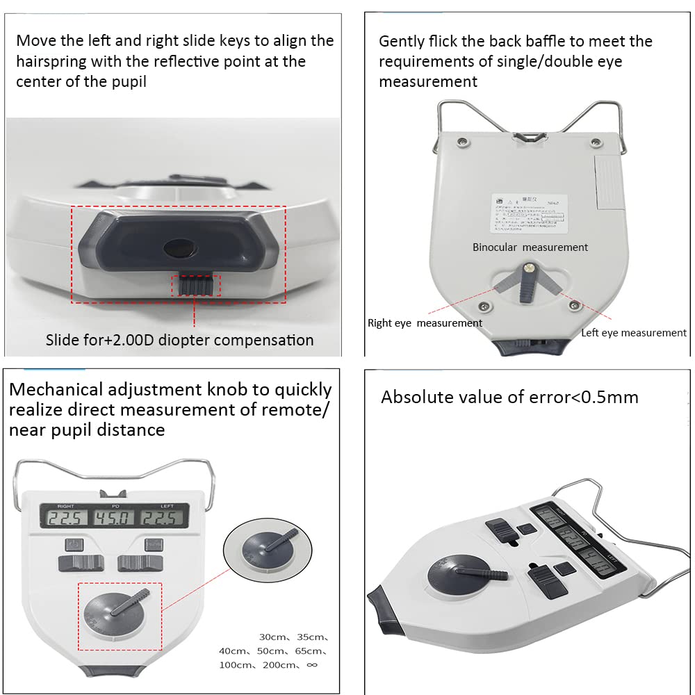 Digital PD Meter Pupilometer Righello PD Ottico, Strumento Di Misurazione Della Distanza Della Pupilla Con Display LCD