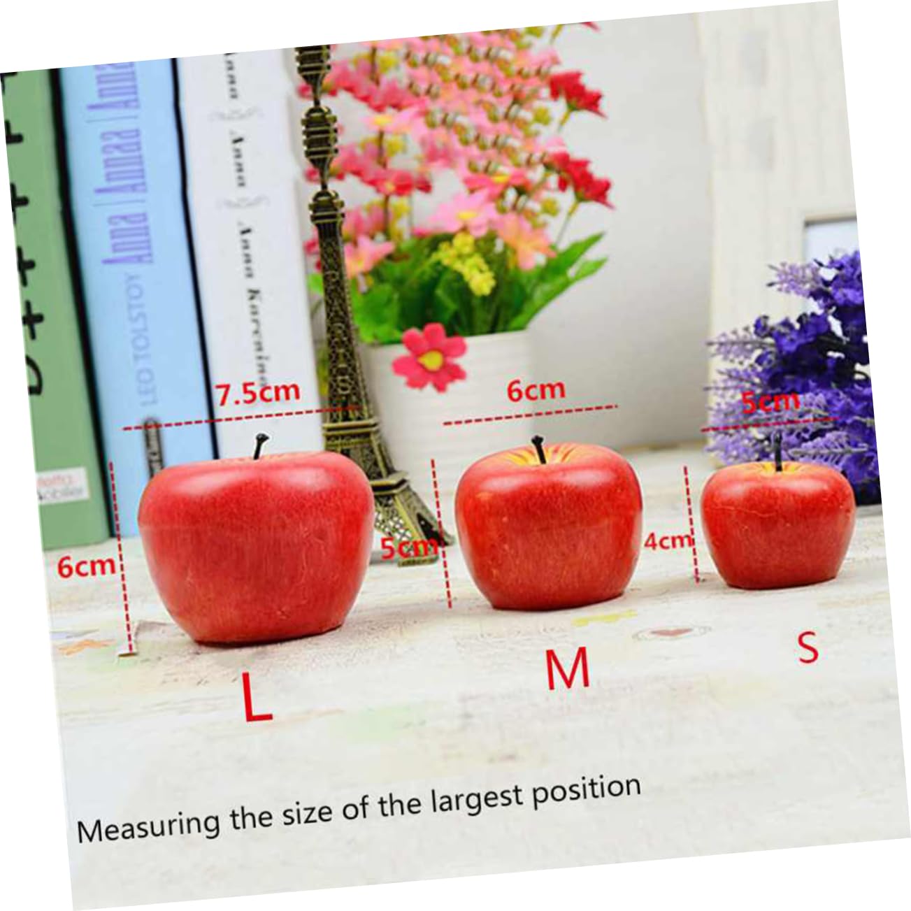 FONDOTIN Fruit Candles Christmas Decorations Realistic Simulation Apple for Wedding and Party