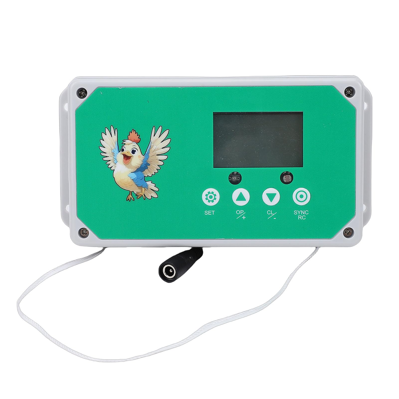 TOPINCN Automatischer Hühnerstall-Türöffner, Programmierbarer Timer, Fernbedienung 50 M, LED-Anzeige, EU-Stecker 100-240V