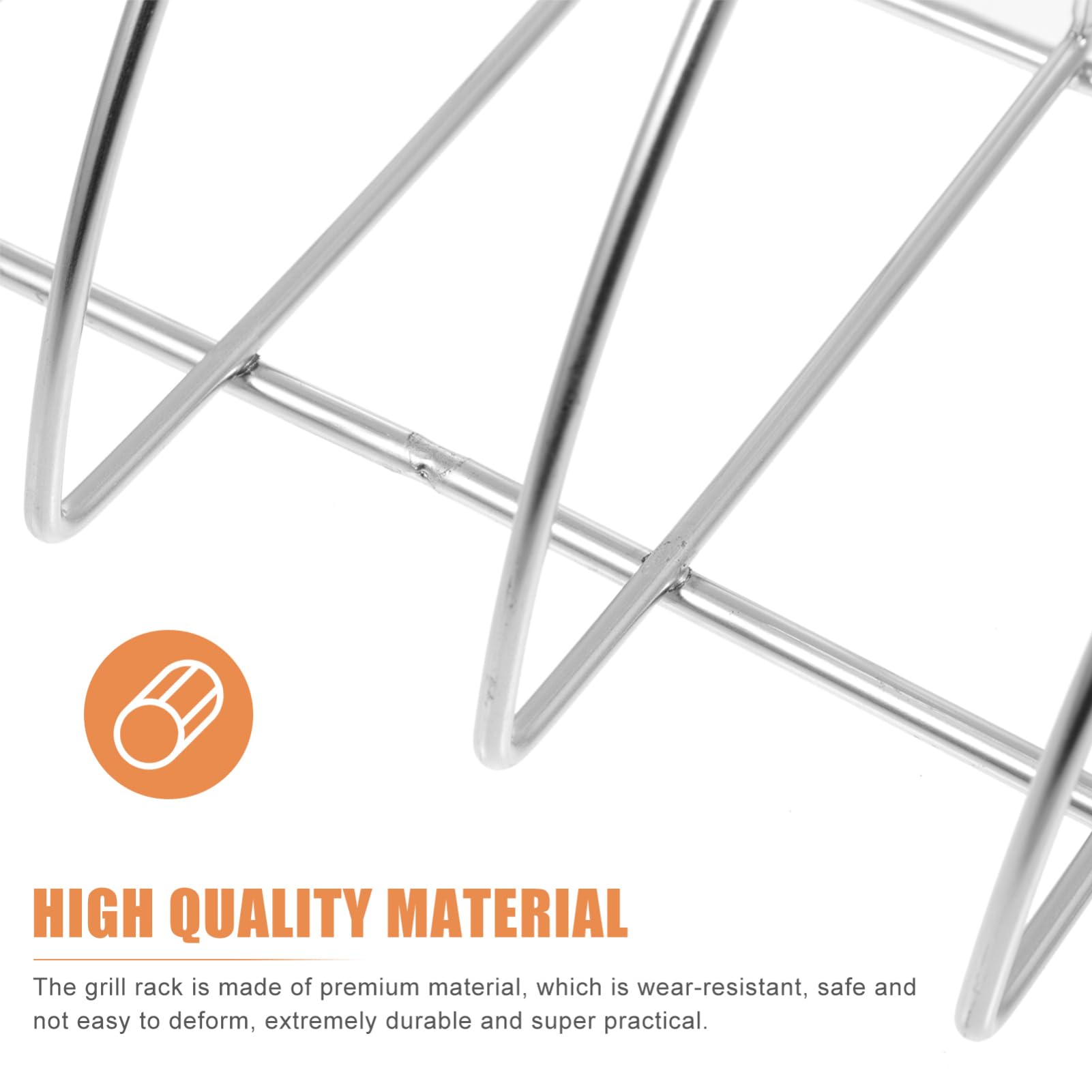 Hemobllo Rack per Costine in Acciaio Inox, Supporto Barbecue Robusto | 1 Pezzo, Finitura Argento, Struttura Portatile Flusso D’aria Uniforme, per Grigliare a Casa o Picnic