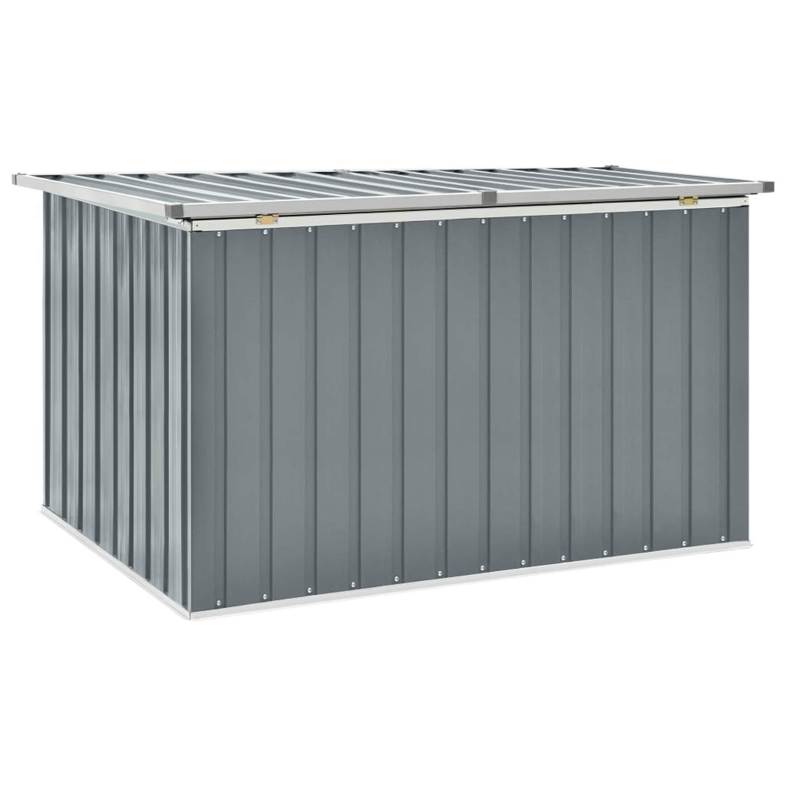 Festnight Gartenbox Wasserdicht Groß Metall Auflagenbox Garten Aufbewahrungsbox Draußen Kissenbox Gerätebox Gartentruhe Terrasse Balkon Outdoor Indoor, Grau 149x99x93 cm