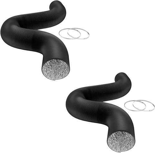 iPower Manguera de ventilación flexible de 8 pulgadas y 8 pies de conducto de aluminio de 4 capas de protección para secadora de calefacción,