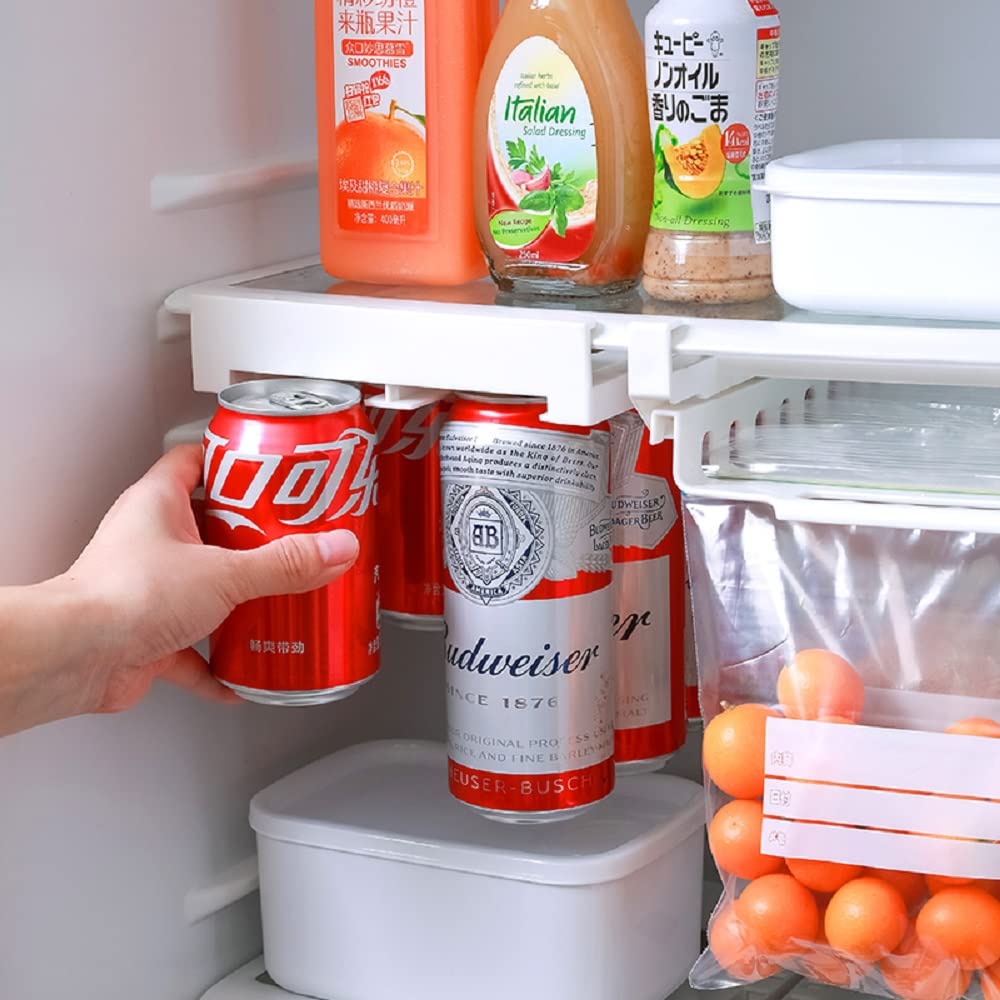 ZAHARA+ Organizador Latas Nevera No oxidable y Autoajustable - Dispensador de Latas para Frigorífico - Gran Almacenaje para Bebidas - Pack de 2 Unidades Capacidad 16 latas