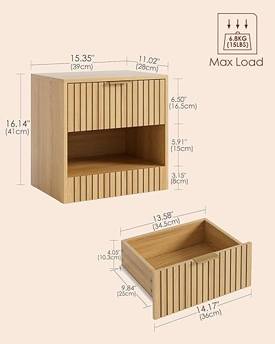 Miniatura 2 de Mesita de noche pequeña, mesita de noche moderna, mesita de noche con cajón y estante abierto, diseño de cubo, mesa auxiliar pequeña para