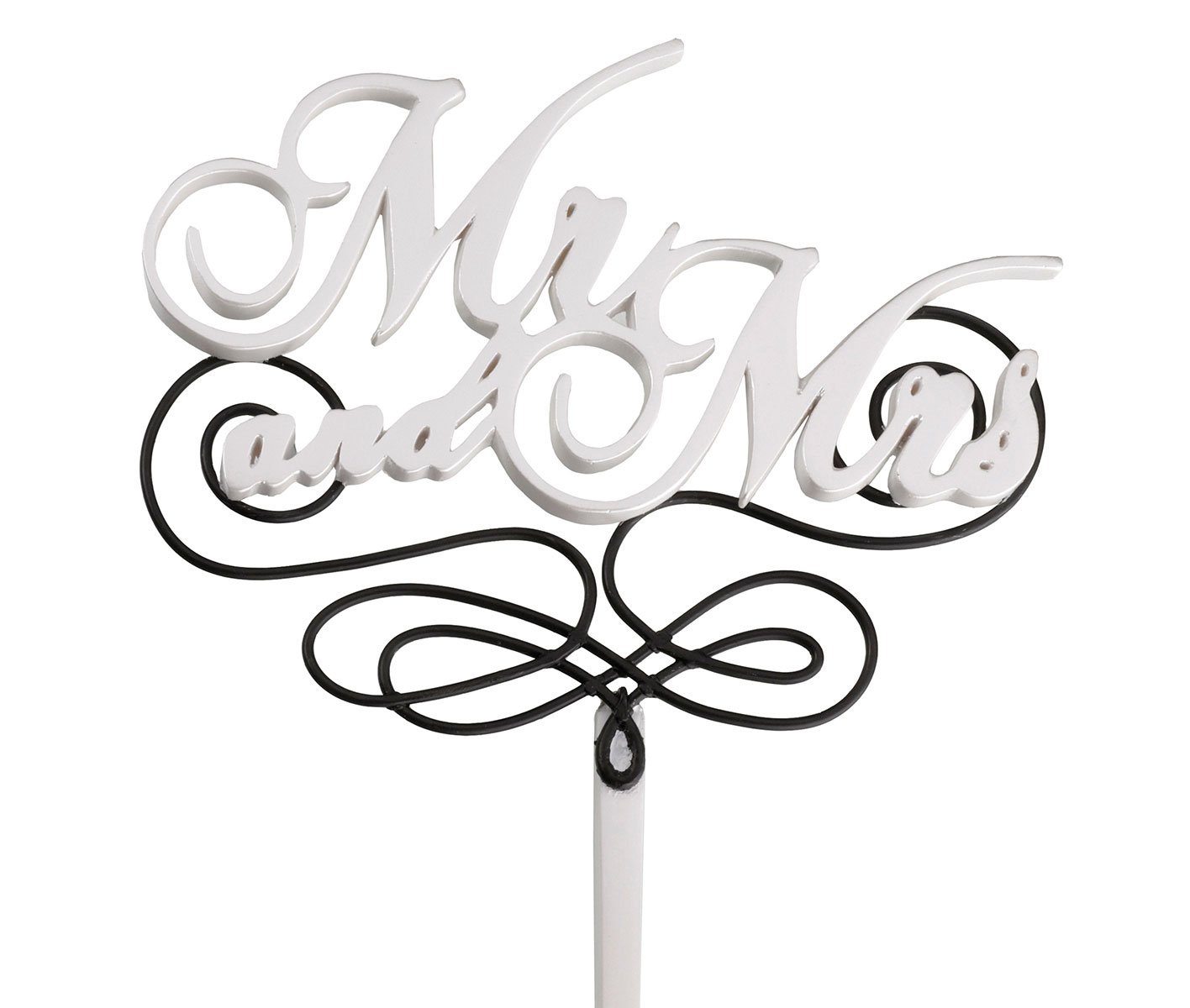 Lillian Rose White Black Mrs. Wedding Cake Topper